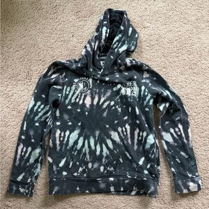 Abercrombie Kids Black and Pink Tie-Dye Hoodie